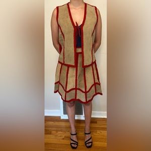 SOLD 1970’s vintage leather skirt and vest set by: Young East